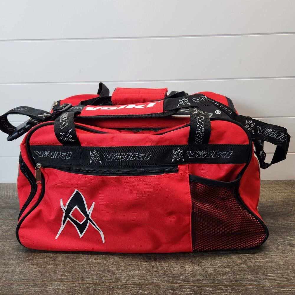 Volkl Duffle Bag Red & Black W/Shoulder Strap Shoe Pocket Made In Sri Lanka Rare